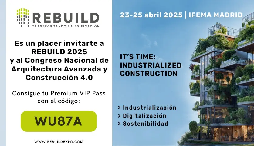 The Smart Cities Network (RICI) will be present at REBUILD 2025 (23-25 ​​APRIL | MADRID - IFEMA), the largest European event on industrialized construction, digitalization and sustainability for buildings.
